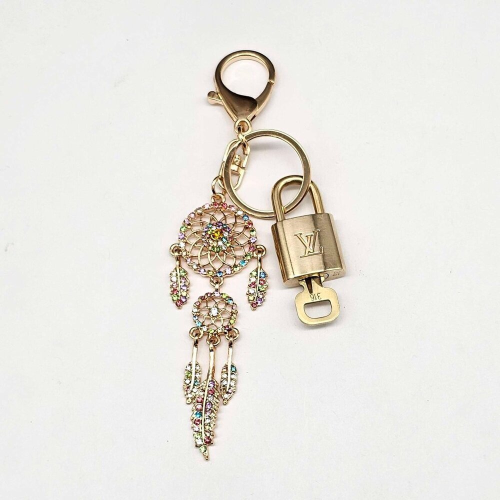 Authentic Louis Vuitton Gold Padlock 🔑 Unbranded Keychain Bag Charm LV